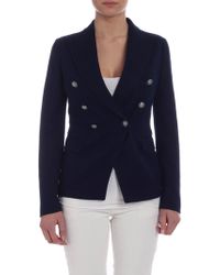 Tagliatore Giacca doppiopetto Alicya in cotone blu