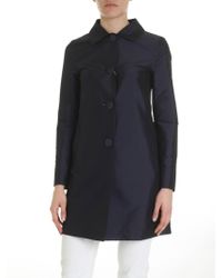 Herno Blue Coat With Covered Buttons