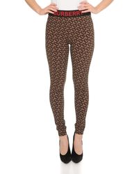 Burberry Monogram Print Leggings - Natural