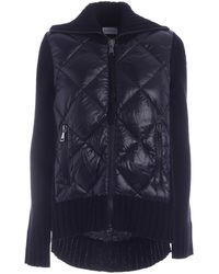 quilted down & knit cardigan moncler