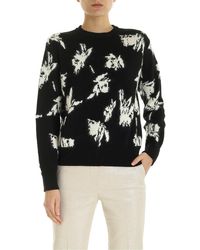 Max Mara Studio Angus Pullover In Black And White