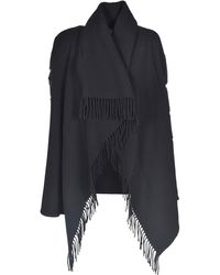 Moncler Black Cape With Padded Sleeves
