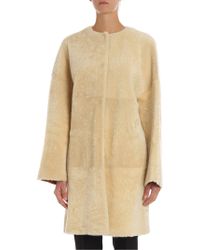 P.A.R.O.S.H. Montone reversibile color crema e beige - Neutro