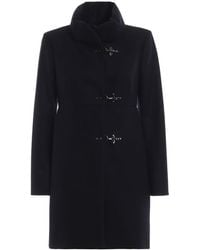 Fay Romantic Wool And Cashmere Coat - Blue