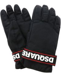 DSquared² Guanti Neri Con Logo - Nero