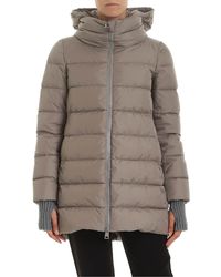 Herno Hooded Zip-up Puffer Jacket - Gray