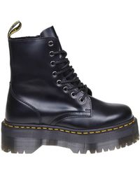 Dr. Martens Jadon Strap Platform Leather Boots in Black - Lyst