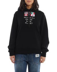 Burberry Flag Oversized Hoodie - Black