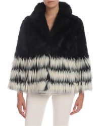 Twin Set Eco-pelliccia nera e bianca - Nero