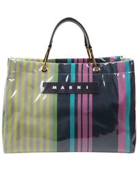Marni Logo Striped Rainbow Tote Bag - Multicolour