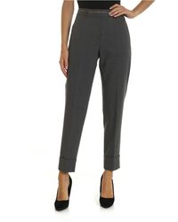 Peserico Pantalone grigio scuro con rifinitura gioiello