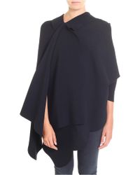 Valentino Black Cape With Wavy Edges
