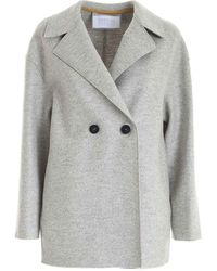 Harris Wharf London Double-breasted Coat - Grey