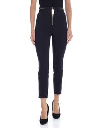 Elisabetta Franchi Pantalone 5 tasche nero con zip dorate