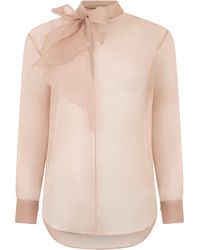 Herno - Silk Blouse With Bow - Lyst
