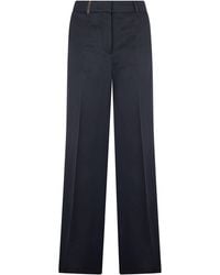 Peserico - Cotton Trousers With Pleat - Lyst