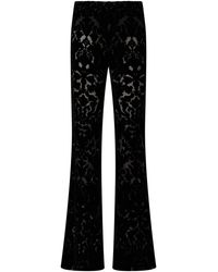 Gucci - Velour Pants With Floral Print - Lyst