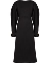 Philosophy Di Lorenzo Serafini - Elegant Wool-Blend Midi Dress With Dramatic Sleeves - Lyst