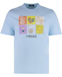 Versace - Cotton Crew-Neck T-Shirt - Lyst