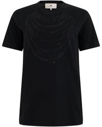 Elisabetta Franchi - Cotton Printed Short-Sleeve T-Shirt - Lyst