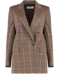 Max Mara - Wool And Cotton Blazer Prince Of Wales - Lyst