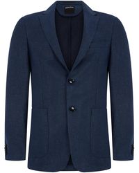 ZEGNA - Blazer Cotton Jersey Suit & Dinner Jackets - Lyst