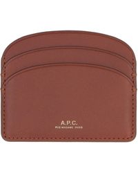A.P.C. - Logo Detail Leather Card Holder - Lyst