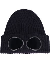 cp company beanie blue