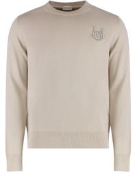 Moncler - Maglione in cotone con ricamo - Lyst