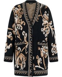 Etro - Floral Graphic Wool Cardigan With V-Neck - Lyst