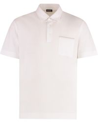 ZEGNA - Short-Sleeved Straight Hem Polo Shirt - Lyst