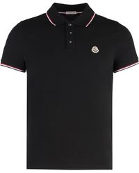 Moncler - Short Sleeve Cotton Polo Shirt - Lyst