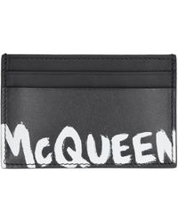 Alexander McQueen - Graffiti Leather Credit Card Case - Lyst