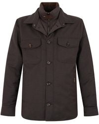Moorer - Windbreaker With High Collar And Buttons - Lyst