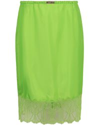 Gucci - Gonna In Viscose Twill With Floral Lace - Lyst