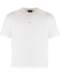 A.P.C. - Boxy Micro Logo Cotton Crew-Neck T-Shirt - Lyst