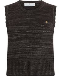 Vivienne Westwood - Sleeveless Knit Sweater With Embroidered Logo - Lyst
