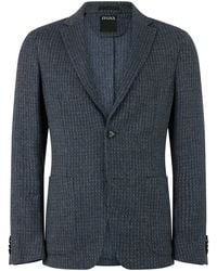 ZEGNA - Single-Breasted Cashmere-Linen Blend Jacket - Lyst