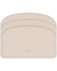 A.P.C. - Logo Detail Leather Card Holder - Lyst