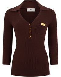 Elisabetta Franchi - Lycra Shirt With Polo Collar - Lyst