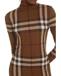 Burberry - Checked Jersey Mini Dress - Lyst