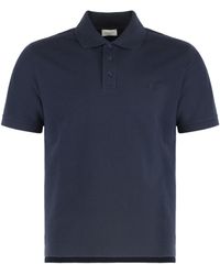 Saint Laurent - Recycled Material Polo Shirt With Cassandre Embroidery-Uomo - Lyst