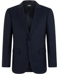 BOSS - Single-Breasted Virgin Wool Slim-Fit Jacket With Classic Lapel - Lyst