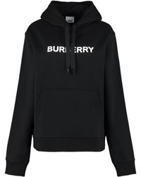 Burberry - Felpa in jersey di cotone con cappuccio e logo stampato Ansdell - Lyst