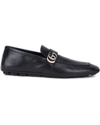 Gucci - Leather Loafers With Logo - Lyst