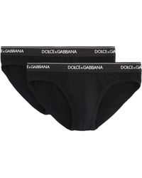 Dolce & Gabbana - Set da due slip in cotone con banda elastica logata - Lyst