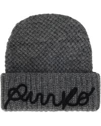 Pinko - Beanie With Embroidered Logo - Lyst