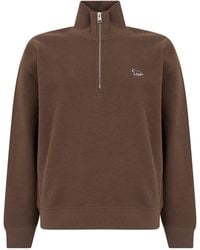 Maison Kitsuné - Cotton Sweatshirt With Zip Collar - Lyst