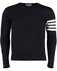 Thom Browne - Classic Crewneck Pullover W/ Bar Sleeve - Lyst