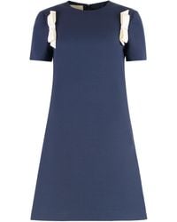 Valentino Garavani - Wool And Silk Mini Dress - Lyst